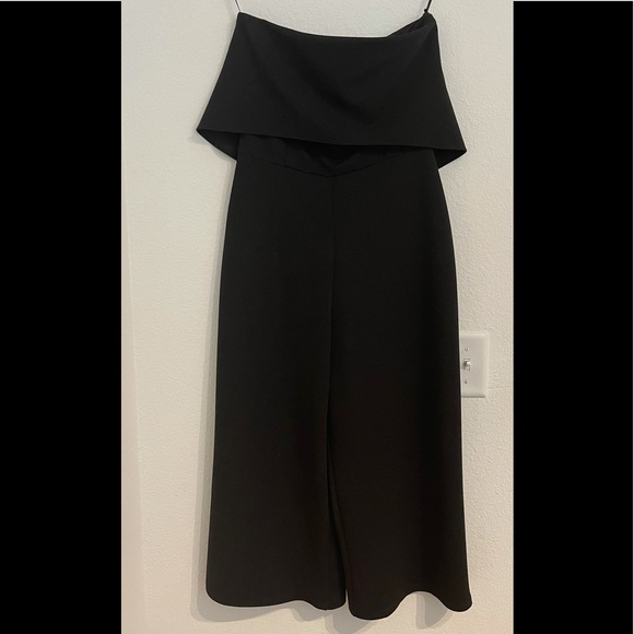 Dorothy Perkins super cute black strapless wide leg jumpsuit 6 - Picture 5 of 8